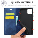 LC.IMEEKE Strong Magnetism Ultra-thin Horizontal Flip Shockproof Matte TPU + PU Leather Case with Holder & Card Slots & Wallet For iPhone 11(Blue)
