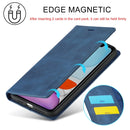 LC.IMEEKE Strong Magnetism Ultra-thin Horizontal Flip Shockproof Matte TPU + PU Leather Case with Holder & Card Slots & Wallet For iPhone 11(Blue)