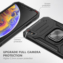 For iPhone X / XS Magnetic Armor Shockproof TPU + PC Case with Metal Ring Holder(Black)