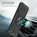 For iPhone X / XS Magnetic Armor Shockproof TPU + PC Case with Metal Ring Holder(Black)