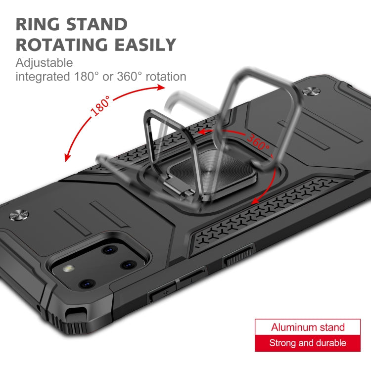 For Samsung Galaxy Note10 Lite / A81 Magnetic Armor Shockproof TPU + PC Case with Metal Ring Holder(Black)