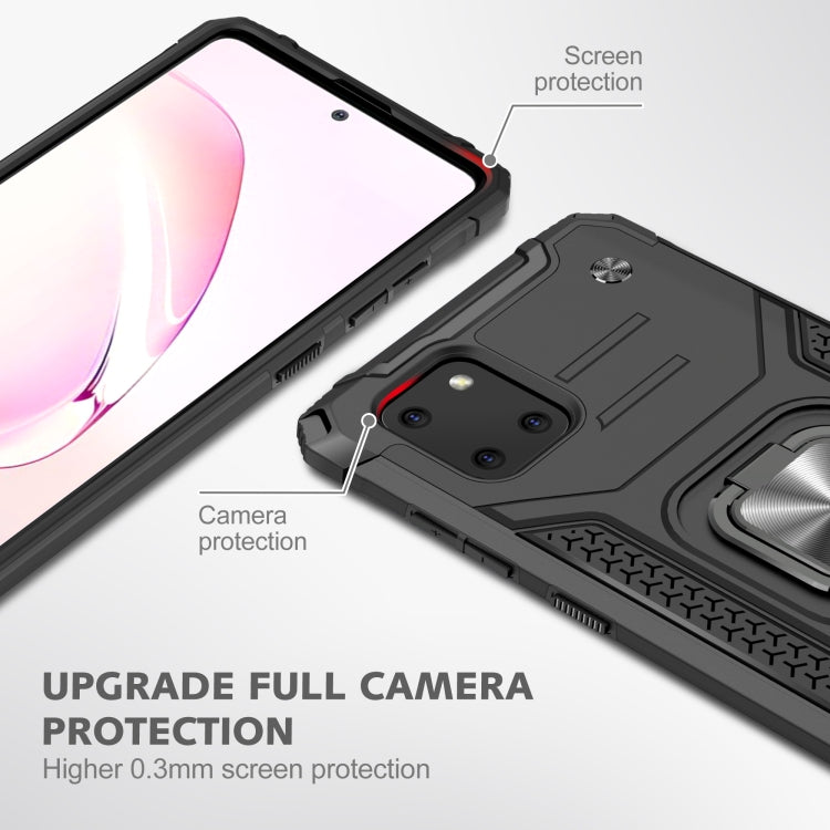 For Samsung Galaxy Note10 Lite / A81 Magnetic Armor Shockproof TPU + PC Case with Metal Ring Holder(Black)