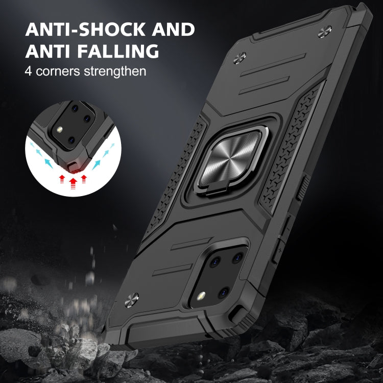 For Samsung Galaxy Note10 Lite / A81 Magnetic Armor Shockproof TPU + PC Case with Metal Ring Holder(Black)