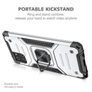 For Samsung Galaxy Note10 Lite / A81 Magnetic Armor Shockproof TPU + PC Case with Metal Ring Holder(Silver)