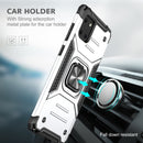 For Samsung Galaxy Note10 Lite / A81 Magnetic Armor Shockproof TPU + PC Case with Metal Ring Holder(Silver)