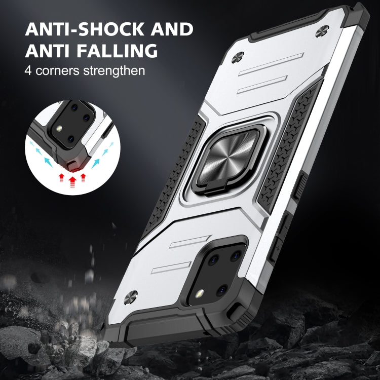 For Samsung Galaxy Note10 Lite / A81 Magnetic Armor Shockproof TPU + PC Case with Metal Ring Holder(Silver)