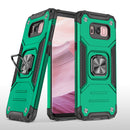 For Samsung Galaxy S8 Magnetic Armor Shockproof TPU + PC Case with Metal Ring Holder(Dark Green)