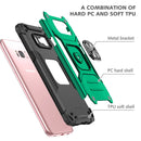 For Samsung Galaxy S8 Magnetic Armor Shockproof TPU + PC Case with Metal Ring Holder(Dark Green)