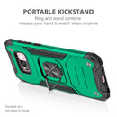 For Samsung Galaxy S8 Magnetic Armor Shockproof TPU + PC Case with Metal Ring Holder(Dark Green)
