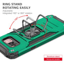 For Samsung Galaxy S8 Magnetic Armor Shockproof TPU + PC Case with Metal Ring Holder(Dark Green)