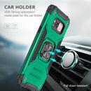 For Samsung Galaxy S8 Magnetic Armor Shockproof TPU + PC Case with Metal Ring Holder(Dark Green)