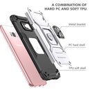 For Samsung Galaxy S8 Magnetic Armor Shockproof TPU + PC Case with Metal Ring Holder(Silver)