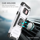 For Samsung Galaxy S8 Magnetic Armor Shockproof TPU + PC Case with Metal Ring Holder(Silver)