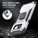 For Samsung Galaxy S8 Magnetic Armor Shockproof TPU + PC Case with Metal Ring Holder(Silver)