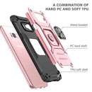 For Samsung Galaxy S8+ Magnetic Armor Shockproof TPU + PC Case with Metal Ring Holder(Rose Gold)