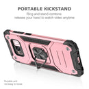 For Samsung Galaxy S8+ Magnetic Armor Shockproof TPU + PC Case with Metal Ring Holder(Rose Gold)