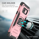 For Samsung Galaxy S8+ Magnetic Armor Shockproof TPU + PC Case with Metal Ring Holder(Rose Gold)