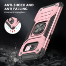 For Samsung Galaxy S8+ Magnetic Armor Shockproof TPU + PC Case with Metal Ring Holder(Rose Gold)