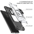 For Samsung Galaxy S9 Magnetic Armor Shockproof TPU + PC Case with Metal Ring Holder(Silver)