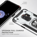 For Samsung Galaxy S9 Magnetic Armor Shockproof TPU + PC Case with Metal Ring Holder(Silver)