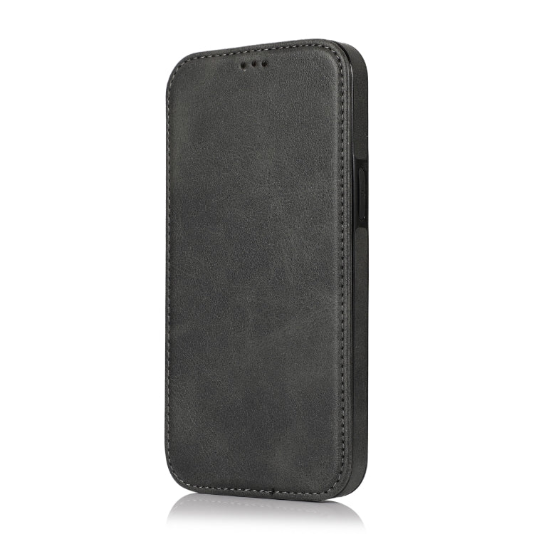 Strong Magnetic Closure PU + TPU Leather Case with Card Slots & Holder For iPhone 12 mini(Black)