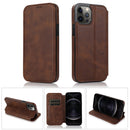 Strong Magnetic Closure PU + TPU Leather Case with Card Slots & Holder For iPhone 12 Pro Max(Brown)