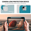 For iPad Air 2022 / 2020 10.9 360 Degree Rotation PC + TPU Protective Case with Holder & Hand-strap & Pen Slot(Light Blue)