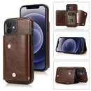 Shockproof PU + TPU Leather Case with Card Slots & Holder & Photo Frame & Wallet & Lanyard For iPhone 12 mini(Brown)