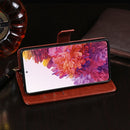 For Samsung Galaxy S20 FE idewei Crazy Horse Texture Horizontal Flip Leather Case with Holder & Card Slots & Wallet(Yellow)