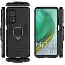 For Xiaomi Mi 10T Pro 5G Shockproof PC + TPU Protective Case with Magnetic Ring Holder(Black)