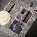 For OPPO A52 / A72 / A92 Colored Drawing Clear TPU Cover Protective Cases(Reflection Cat Tiger)