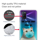 For OPPO A52 / A72 / A92 Colored Drawing Clear TPU Cover Protective Cases(Mask Cat)