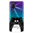 For OPPO A52 / A72 / A92 Colored Drawing Clear TPU Cover Protective Cases(Black And White Rat)