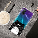 For OPPO A52 / A72 / A92 Colored Drawing Clear TPU Cover Protective Cases(Black And White Rat)