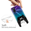For OPPO A52 / A72 / A92 Colored Drawing Clear TPU Cover Protective Cases(Black And White Rat)