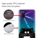 For OPPO A52 / A72 / A92 Colored Drawing Clear TPU Cover Protective Cases(Black And White Rat)