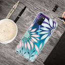 For OPPO A52 / A72 / A92 Colored Drawing Clear TPU Cover Protective Cases(Pink Green Flower)