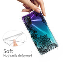 For OPPO A52 / A72 / A92 Colored Drawing Clear TPU Cover Protective Cases(Black Rose)