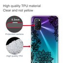 For OPPO A52 / A72 / A92 Colored Drawing Clear TPU Cover Protective Cases(Black Rose)