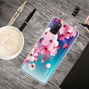 For OPPO A52 / A72 / A92 Colored Drawing Clear TPU Cover Protective Cases(Cherry Blossoms)