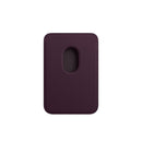Leather Wallet Pouch Card Holder Magsafing Case for iPhone 13 Series / 12 Series (Dark Purple)