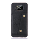 For Xiaomi Poco X3 Double Buckle PU + TPU Shockproof Magnetic Protective Case with Card Slots & Holder(Black)
