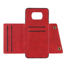 For Xiaomi Poco X3 Double Buckle PU + TPU Shockproof Magnetic Protective Case with Card Slots & Holder(Red)