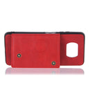 For Xiaomi Poco X3 Double Buckle PU + TPU Shockproof Magnetic Protective Case with Card Slots & Holder(Red)
