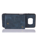 For Xiaomi Poco X3 Double Buckle PU + TPU Shockproof Magnetic Protective Case with Card Slots & Holder(Blue)
