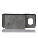For Xiaomi Poco X3 Double Buckle PU + TPU Shockproof Magnetic Protective Case with Card Slots & Holder(Grey)