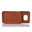 For Xiaomi Poco X3 Double Buckle PU + TPU Shockproof Magnetic Protective Case with Card Slots & Holder(Light Brown)