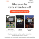 Simple Folding High Density Polyester Projector Film Curtain, Size:100 inch (4:3) Projection Area: 203x152cm