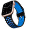 Two-tone Silicone Watch Band For Apple Watch Series 7 41mm / 6 & SE & 5 & 4 40mm / 3 & 2 & 1 38mm(Black Blue)