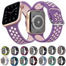 Two-tone Silicone Watch Band For Apple Watch Series 7 41mm / 6 & SE & 5 & 4 40mm / 3 & 2 & 1 38mm(Black Blue)